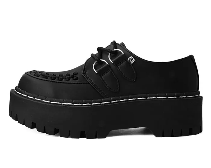 TUK Shoes Vegan Men Black TUKskin Interlace Double Decker Creeper TUK Shoes Vegan Men Black TUKskin Interlace Double Decker Creeper