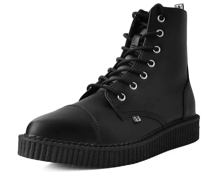 TUK Shoes Vegan Men Black TUKskin Vegan Pointed Lace Up Creeper Boots
