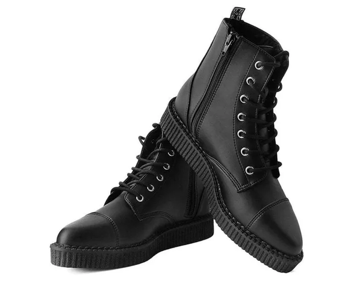 TUK Shoes Vegan Men Black TUKskin Vegan Pointed Lace Up Creeper Boots TUK Shoes Vegan Men Black TUKskin Vegan Pointed Lace Up Creeper Boots