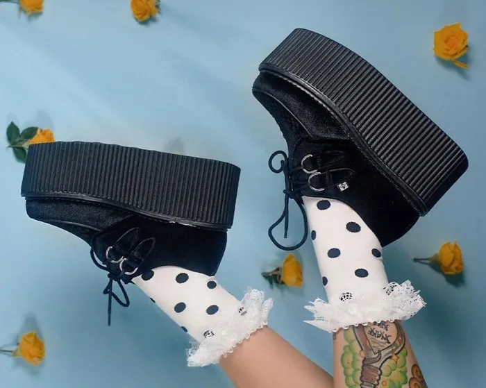 TUK Shoes Vegan Men Black Velvet Stratocreeper TUK Shoes Vegan Men Black Velvet Stratocreeper