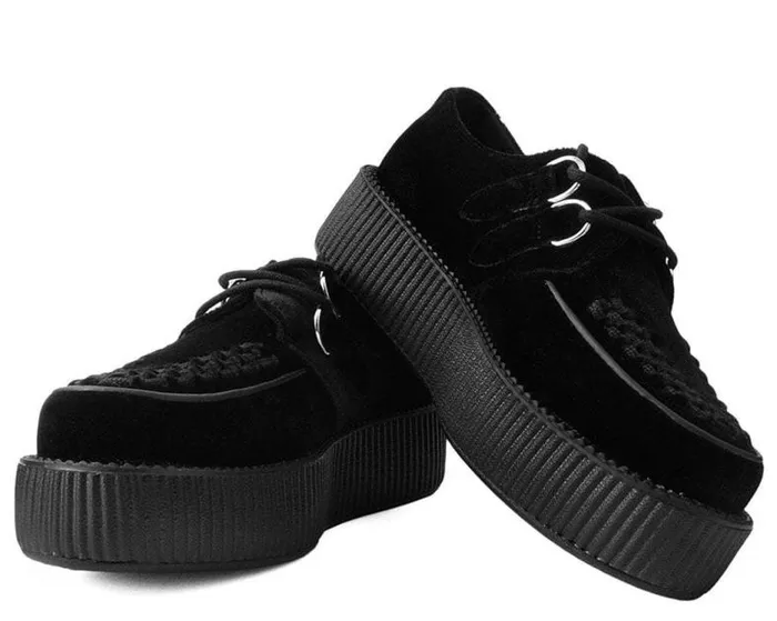 TUK Shoes Vegan Men Black Velvet Vegan Viva Mondo Creepers TUK Shoes Vegan Men Black Velvet Vegan Viva Mondo Creepers