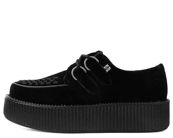 TUK Shoes Vegan Men Black Velvet Vegan Viva Mondo Creepers TUK Shoes Vegan Men Black Velvet Vegan Viva Mondo Creepers