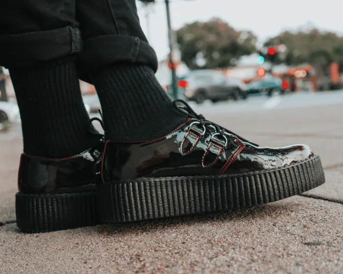 TUK Shoes Vegan Men Burgundy Gradient DRing Mondo Creeper TUK Shoes Vegan Men Burgundy Gradient DRing Mondo Creeper