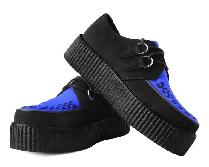 TUK Shoes Vegan Women Black and Cobalt Blue Viva Mondo Creeper TUK Shoes Vegan Women Black and Cobalt Blue Viva Mondo Creeper