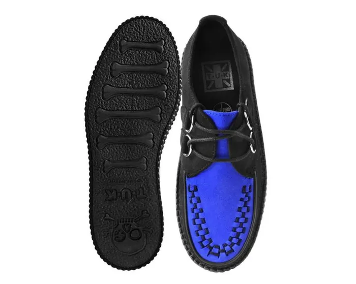 TUK Shoes Vegan Women Black and Cobalt Blue Viva Mondo Creeper TUK Shoes Vegan Women Black and Cobalt Blue Viva Mondo Creeper