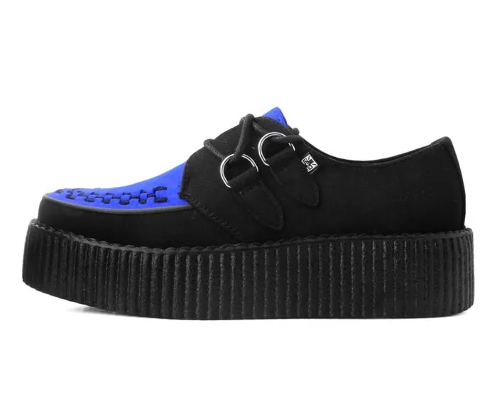 TUK Shoes Vegan Women Black and Cobalt Blue Viva Mondo Creeper TUK Shoes Vegan Women Black and Cobalt Blue Viva Mondo Creeper