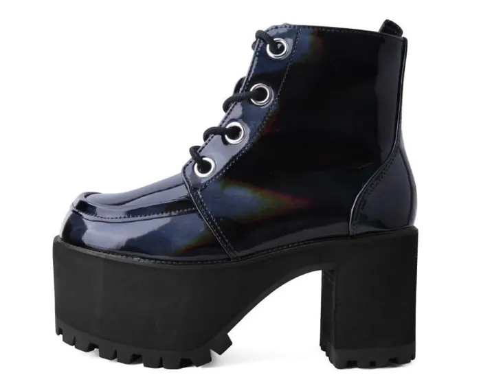 TUK Shoes Vegan Women Black Prism Nosebleed Boot TUK Shoes Vegan Women Black Prism Nosebleed Boot