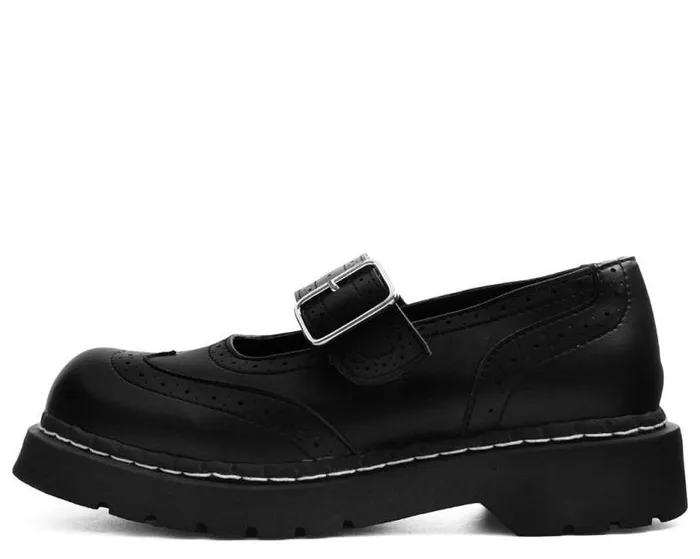 TUK Shoes Vegan Women Black TUKskin Vegan Brogue Mary Janes TUK Shoes Vegan Women Black TUKskin Vegan Brogue Mary Janes