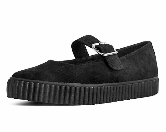TUK Shoes Vegan Women Black Vegan Pointed EZC Mary Jane Creeper Shoe