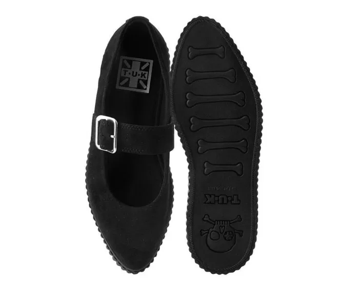 TUK Shoes Vegan Women Black Vegan Pointed EZC Mary Jane Creeper Shoe TUK Shoes Vegan Women Black Vegan Pointed EZC Mary Jane Creeper Shoe