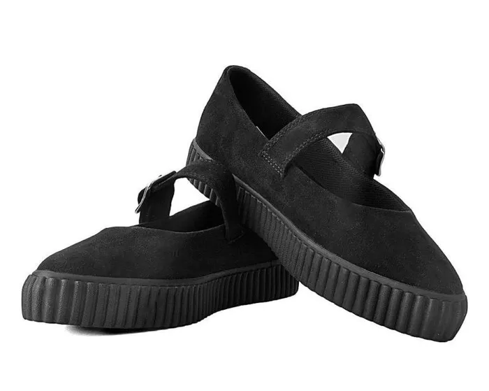 TUK Shoes Vegan Women Black Vegan Pointed EZC Mary Jane Creeper Shoe TUK Shoes Vegan Women Black Vegan Pointed EZC Mary Jane Creeper Shoe