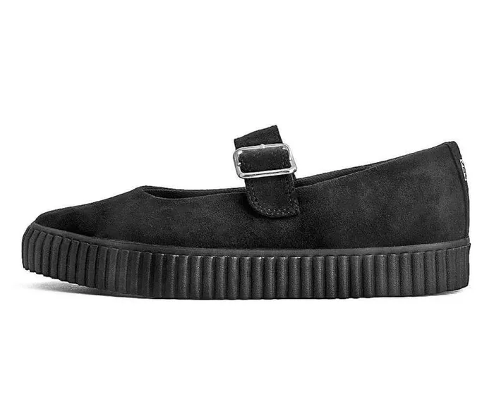 TUK Shoes Vegan Women Black Vegan Pointed EZC Mary Jane Creeper Shoe TUK Shoes Vegan Women Black Vegan Pointed EZC Mary Jane Creeper Shoe