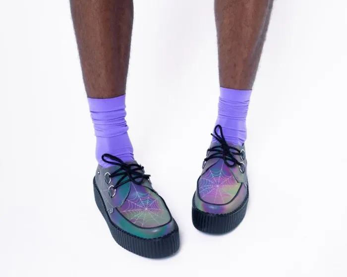 TUK Shoes Vegan Women Midnight Chameleon Reflective Vegan Viva Mondo Creepers TUK Shoes Vegan Women Midnight Chameleon Reflective Vegan Viva Mondo Creepers
