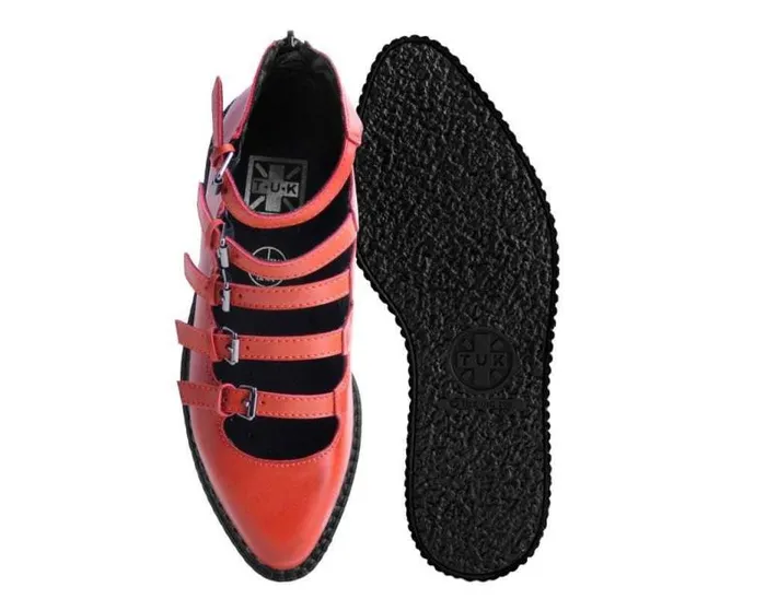 TUK Shoes Vegan Women Rust Burnished TUKskin MultiStrap Pointed Mary Jane TUK Shoes Vegan Women Rust Burnished TUKskin MultiStrap Pointed Mary Jane
