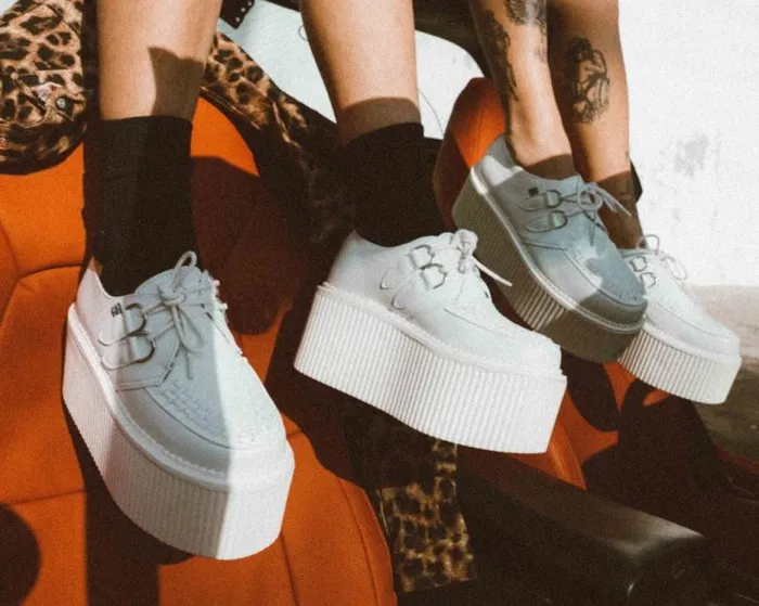 TUK Shoes Vegan Women White TUKskin Classic Stratocreeper TUK Shoes Vegan Women White TUKskin Classic Stratocreeper