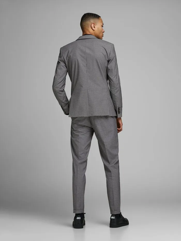 Tailoring JACK and JONES Mens CHECKED SUPER SLIM FIT BLAZER Grey Black