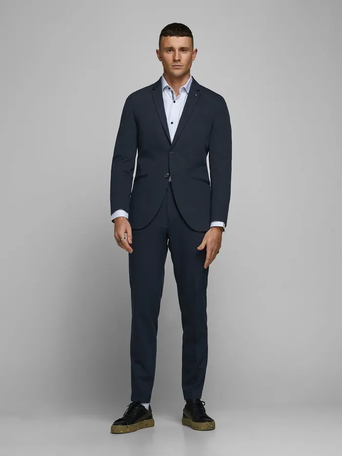Tailoring JACK and JONES Mens RECYCLED POLYESTER BLAZER Blue Dark Navy