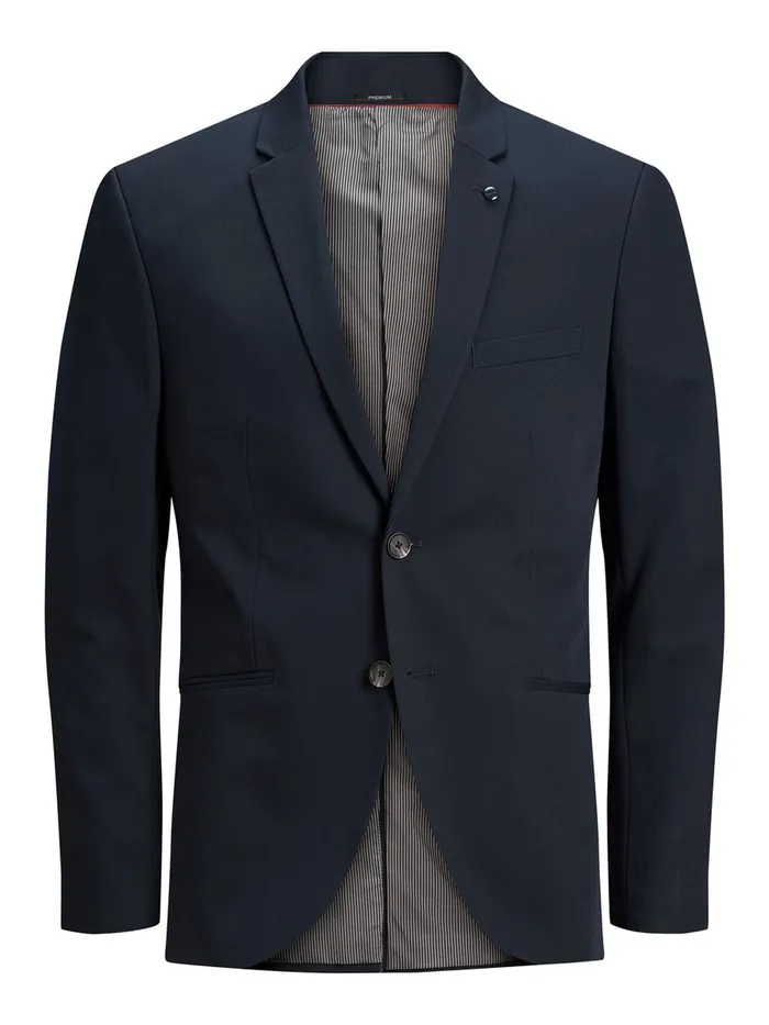Tailoring JACK and JONES Mens RECYCLED POLYESTER BLAZER Blue Dark Navy