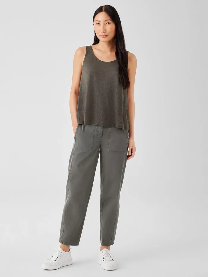 Tanks and Camis Women Eileen Fisher Organic Linen Jersey Tank Black