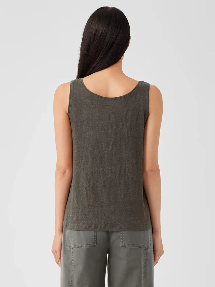Tanks and Camis Women Eileen Fisher Organic Linen Jersey Tank Black