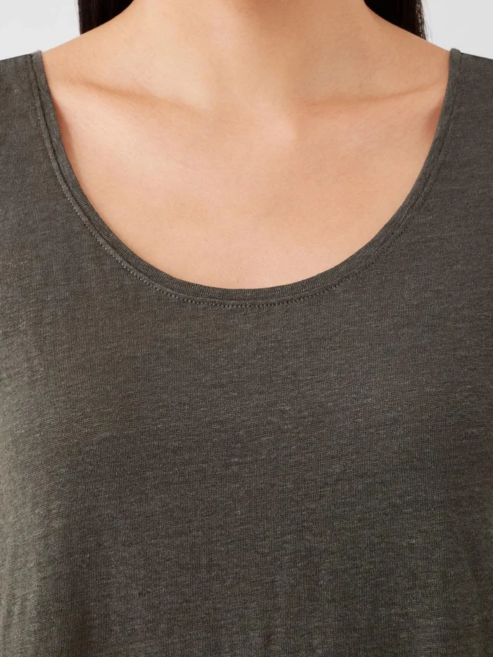Tanks and Camis Women Eileen Fisher Organic Linen Jersey Tank Black