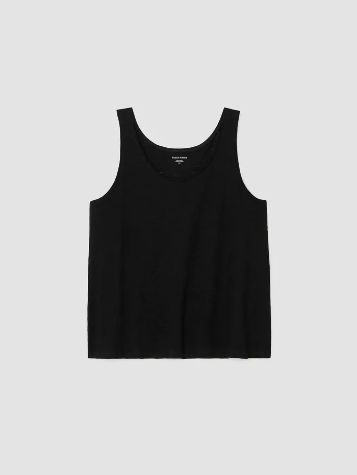 Tanks and Camis Women Eileen Fisher Organic Linen Jersey Tank Black