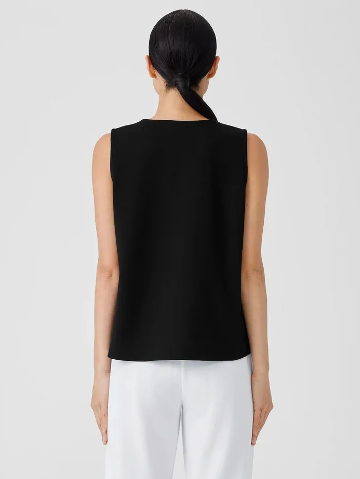 Tanks and Camis Women Eileen Fisher Washable Flex Ponte Round Neck Tank Black