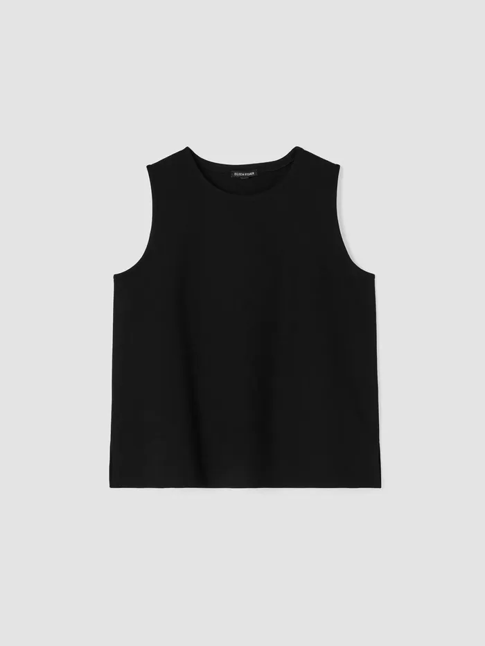 Tanks and Camis Women Eileen Fisher Washable Flex Ponte Round Neck Tank Black