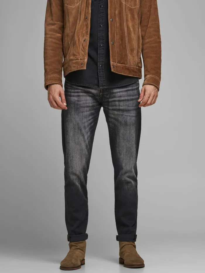 Tapered Jeans JACK and JONES Mens FRED ICON JOS 142 50SPS TAPERED FIT JEANS Black Black Denim Tapered Jeans JACK and JONES Mens FRED ICON JOS 142 50SPS TAPERED FIT JEANS Black Black Denim