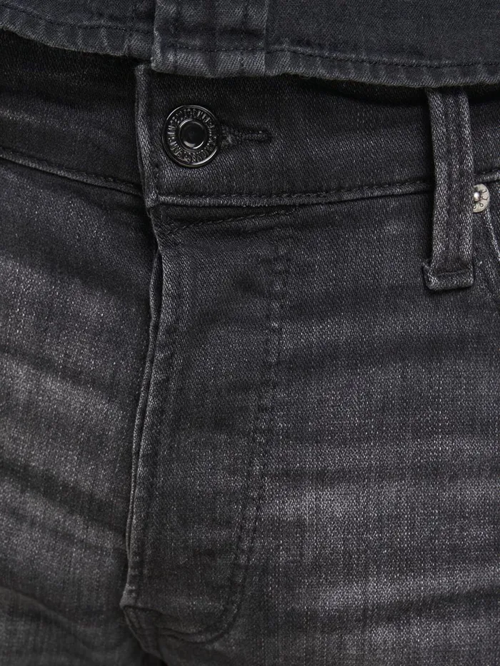 Tapered Jeans JACK and JONES Mens FRED ICON JOS 142 50SPS TAPERED FIT JEANS Black Black Denim