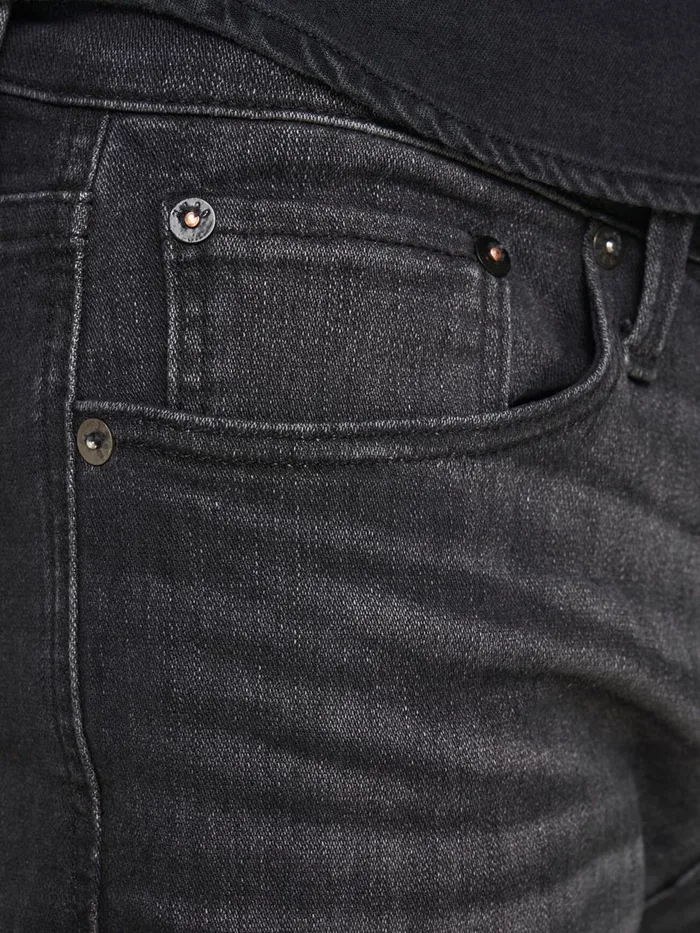 Tapered Jeans JACK and JONES Mens FRED ICON JOS 142 50SPS TAPERED FIT JEANS Black Black Denim