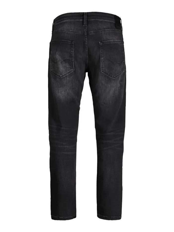 Tapered Jeans JACK and JONES Mens FRED ICON JOS 142 50SPS TAPERED FIT JEANS Black Black Denim