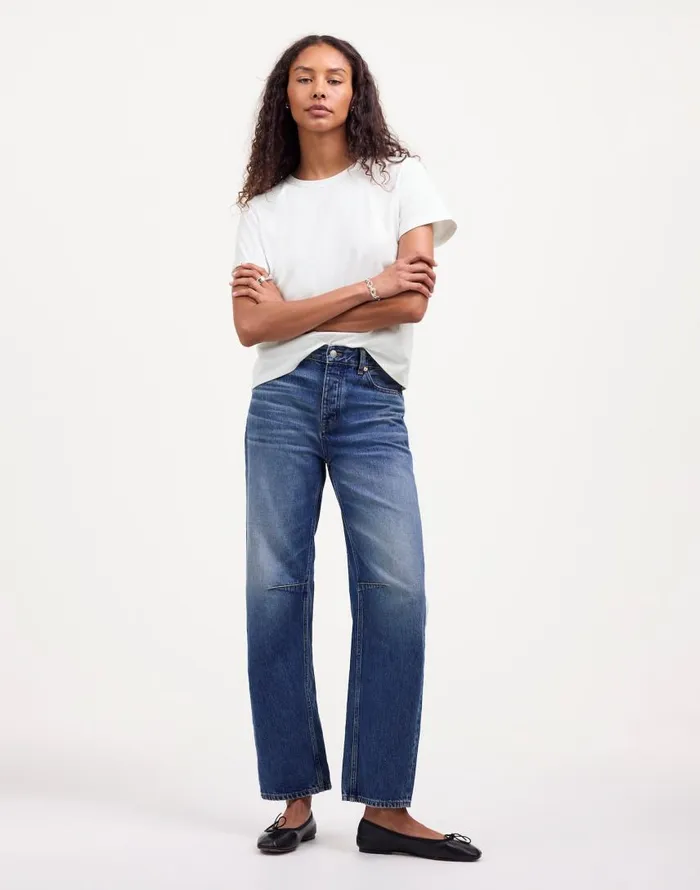 Tees Women Madewell Cotton Perfect Crewneck Tee Eyelet White