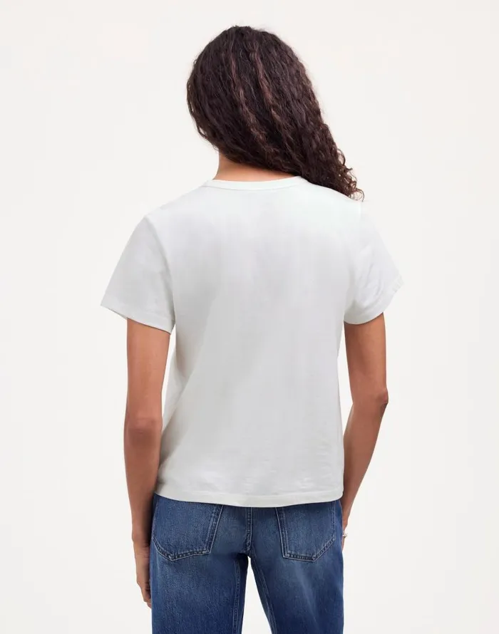 Tees Women Madewell Cotton Perfect Crewneck Tee Eyelet White