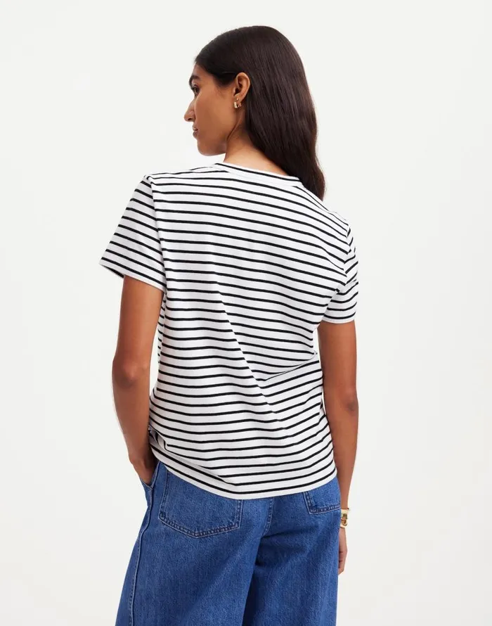 Tees Women Madewell Cotton Perfect Crewneck Tee Jet Black
