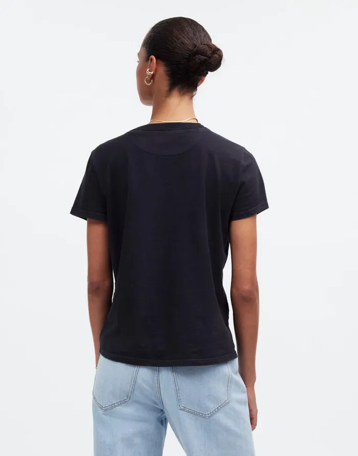 Tees Women Madewell Premium Standard 01 The Shrunken Tee Black Charcoal