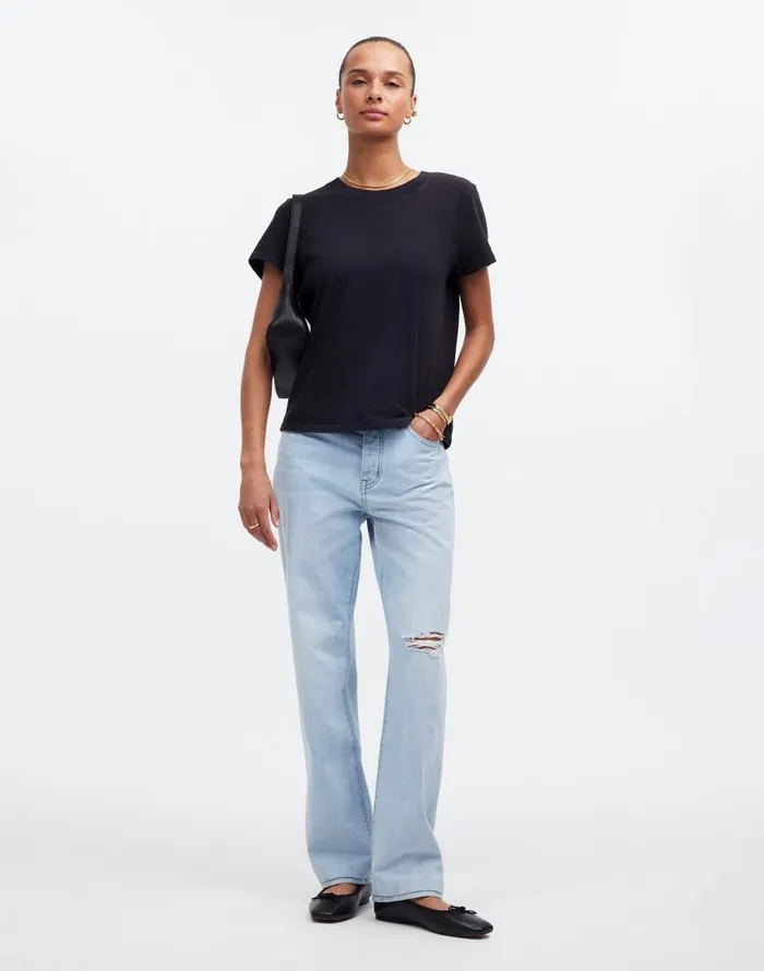 Tees Women Madewell Premium Standard 01 The Shrunken Tee Black Charcoal