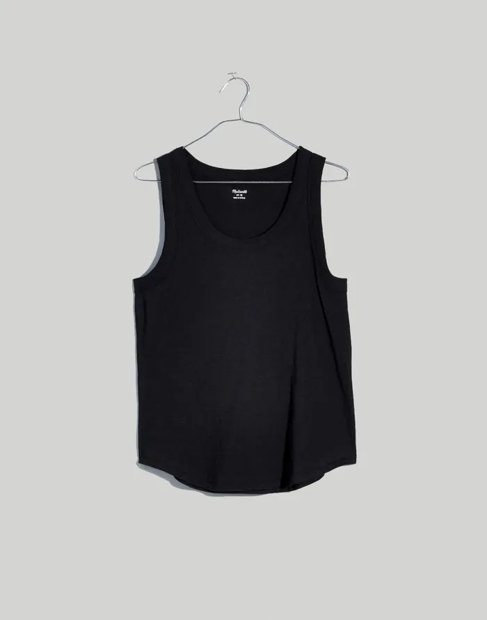 Tees Women Madewell Whisper Cotton Scoopneck Tank Top True Black