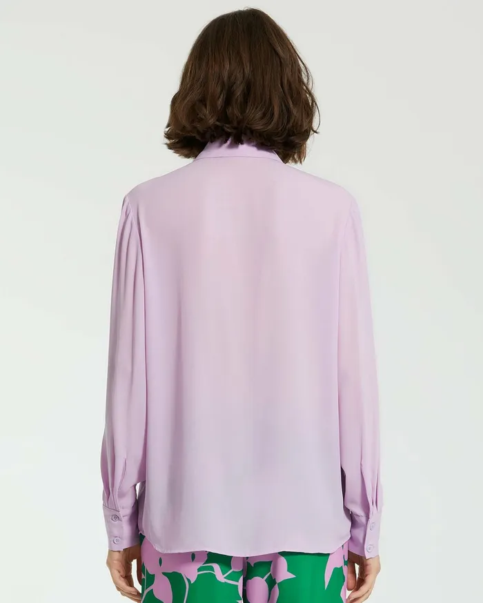 The Bentley Long Sleeve Button Up Georgette Blouse 8211 FINAL SALE Orchid Women Blouses and Tops Mac Duggal