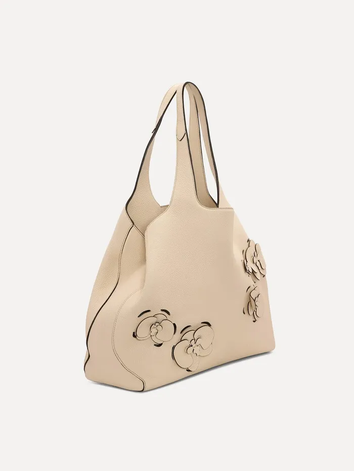 The LaserCut Orchid Topaz Ivory Women Oscar De La Renta Signature Handbags