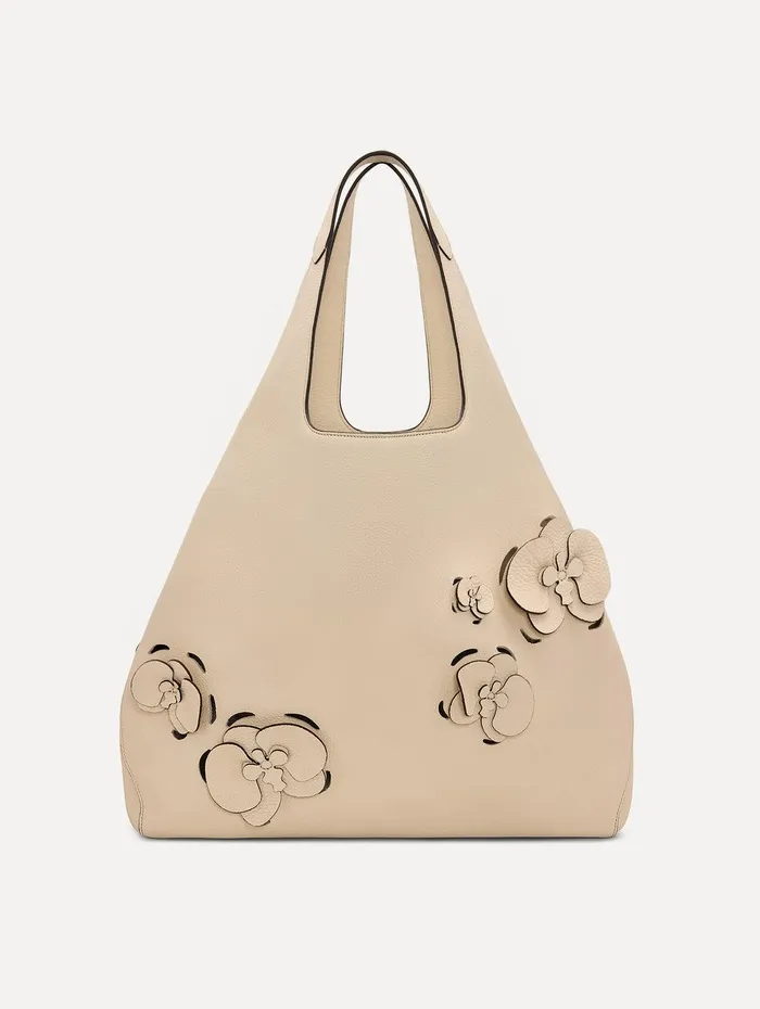 The LaserCut Orchid Topaz Ivory Women Oscar De La Renta Signature Handbags The LaserCut Orchid Topaz Ivory Women Oscar De La Renta Signature Handbags