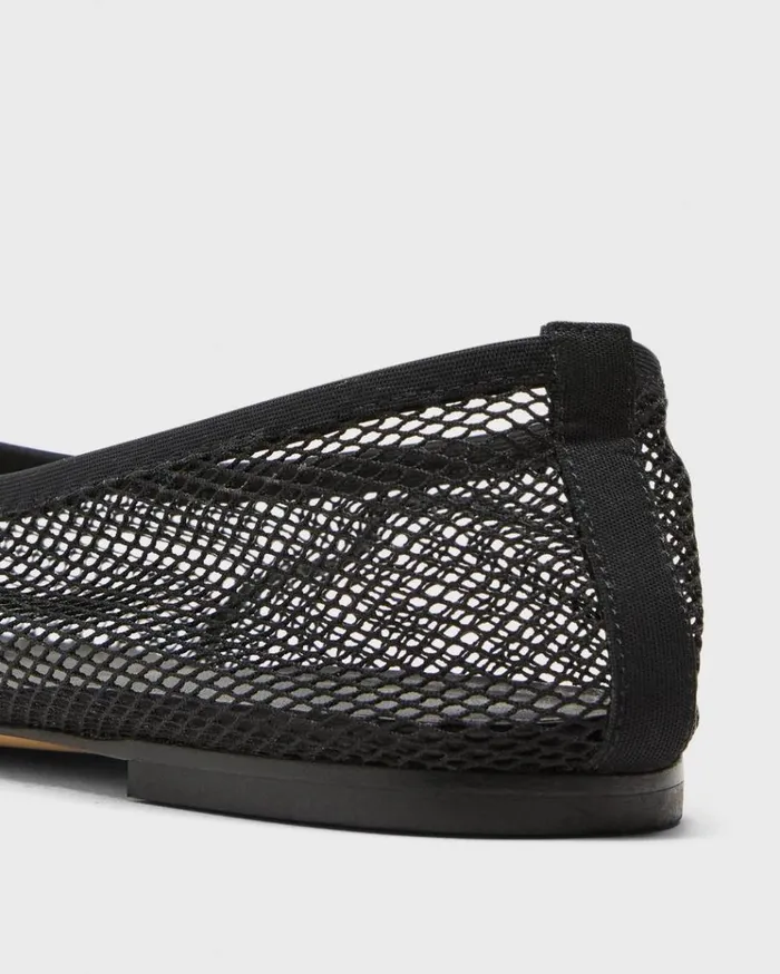 Theory Ballet Flat In Mesh Black Women Shoes