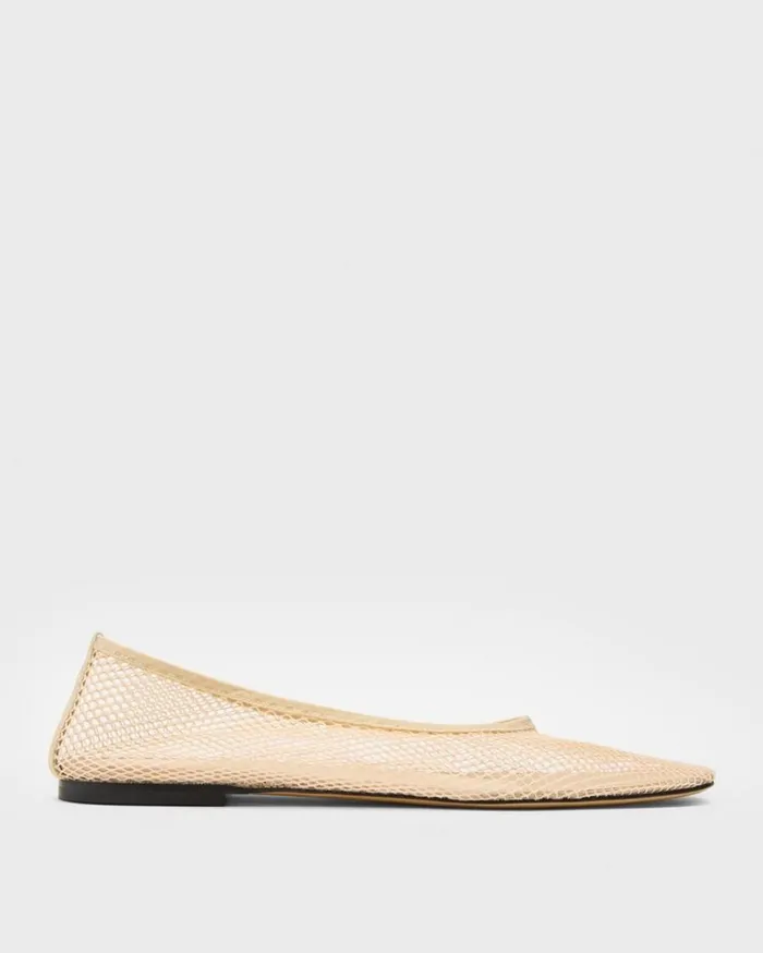 Theory Ballet Flat In Mesh Light Nude Women Shoes