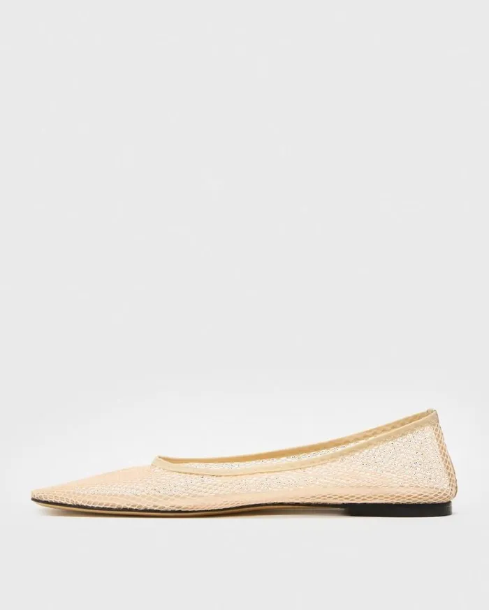 Theory Ballet Flat In Mesh Light Nude Women Shoes