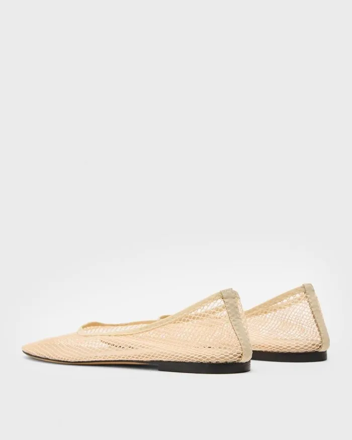 Theory Ballet Flat In Mesh Light Nude Women Shoes