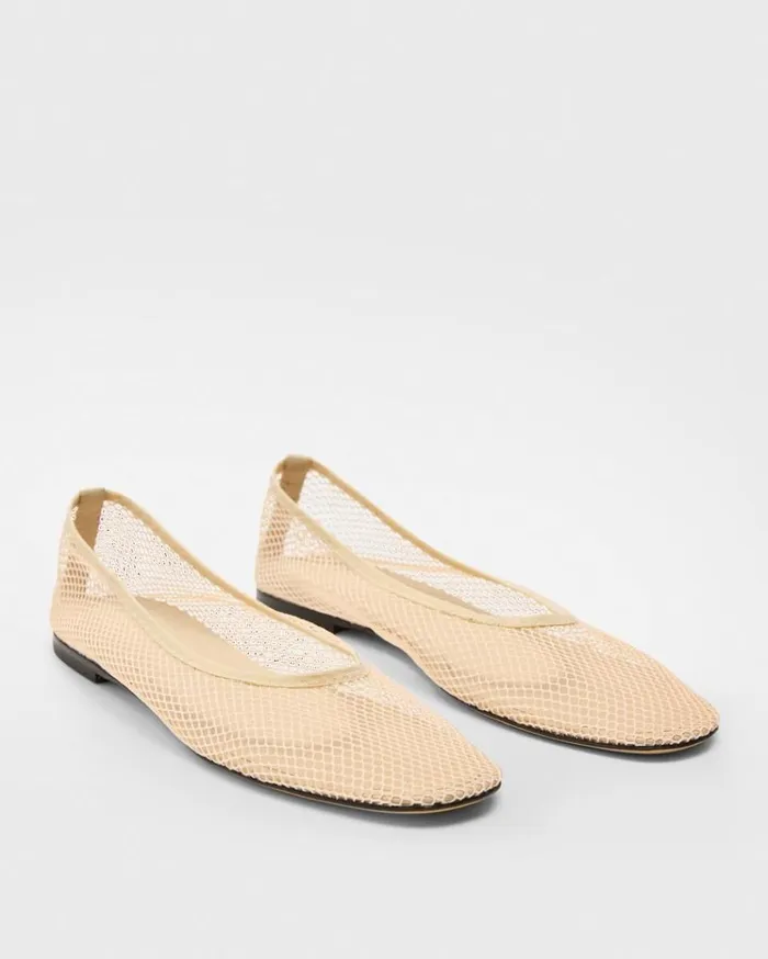 Theory Ballet Flat In Mesh Light Nude Women Shoes