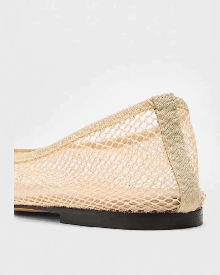 Theory Ballet Flat In Mesh Light Nude Women Shoes