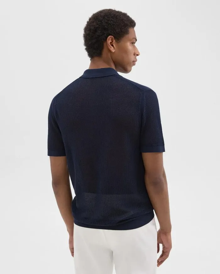 Theory Cairn ShortSleeve Shirt In Cotton Baltic Men Shirts Theory Cairn ShortSleeve Shirt In Cotton Baltic Men Shirts