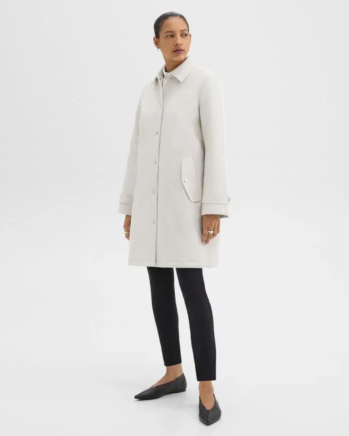 Theory Car Coat In CottonBlend Sand Women Outerwear Theory Car Coat In CottonBlend Sand Women Outerwear