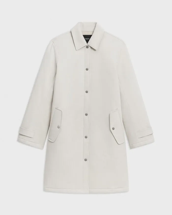Theory Car Coat In CottonBlend Sand Women Outerwear Theory Car Coat In CottonBlend Sand Women Outerwear